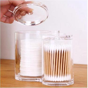 Imagem de Porta Algodão Em Disco E Cotonete De Acrílico - Transparente