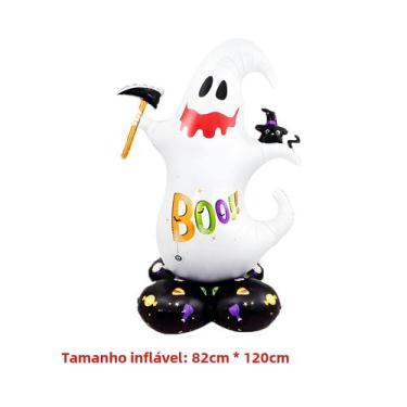 Imagem de Conjunto de Balões Gigantes de Halloween - Abóbora, Fantasma, Bruxa e 