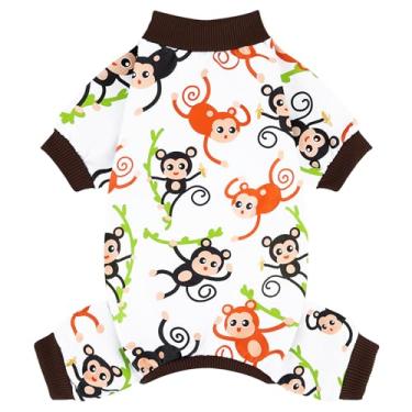 Imagem de XPUDAC Pijamas para cães macios e elásticos, roupas para animais de estimação para cães pequenos, médios, meninos, meninas, gatos, GG