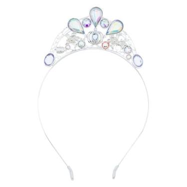 Imagem de Disney Store Official Cinderella Costume Tiara for Kids - Shimmering Princess Dress Up Accessory, Metal Headband with Iridescent Gems, Silvertone Finish, Disney Hair Accessories for Girls