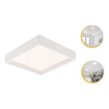 Imagem de Kit 17 Painel Led Recuado Sobrepor 24w Plafon Quadrado - Embu Led, 110