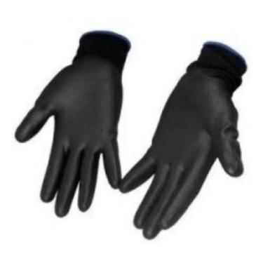 Imagem de 10 Pr Luva Nylon Pu Multitato Preta Mecanico Multiuso Ca Epi - plastco
