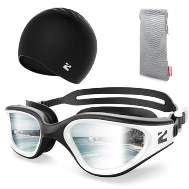 Imagem de ZIONOR Óculos de natação G1 Lite com touca de natação, confortável, anti-embaciamento, conjunto de óculos de natação para adultos, homens e mulheres