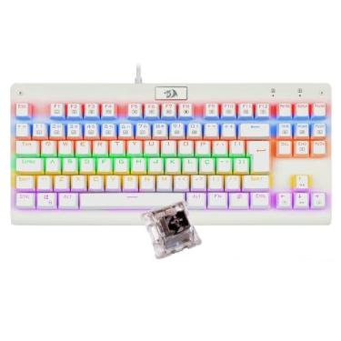 Imagem de Teclado Mecânico Gamer Redragon Dark Avenger Lunar White IIuminação Rainbow Switch Marrom K568W-R