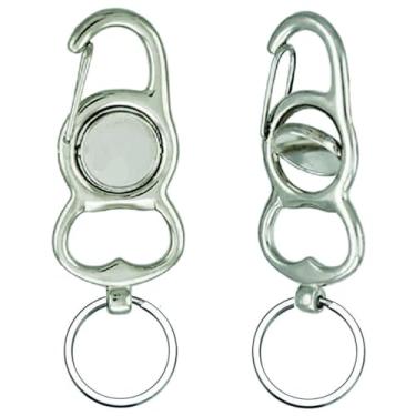 Imagem de Chaveiro mosquetão abridor de garrafa giratório 2un