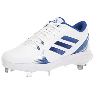 Imagem de adidas Tênis de beisebol feminino Purehustle 2, Branco/Team Royal Azul/Solar Blue, 10.5