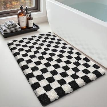 Imagem de LUMI Tapetes de banheiro para banheiro, 50,8 cm x 81,3 cm, tapete de banheiro macio antiderrapante, absorvente e lavável, ideal para chuveiro, banheira, tabuleiro de damas