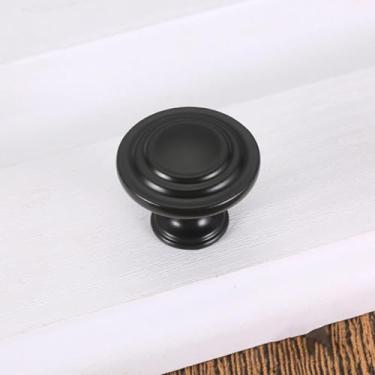 Imagem de 10 peças de alça única de aço inoxidável de alta qualidade, armário simples e versátil, maçanetas de porta de guarda-roupa, puxador circular de gaveta (multicolorido, preto)