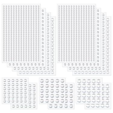 Imagem de 14 folhas de adesivos de testa, joias, 7 tamanhos, adesivos de rosto, pedras autoadesivas, pedras preciosas transparentes, diamante acrílico para maquiagem, olhos, unhas e cabelo, decoração