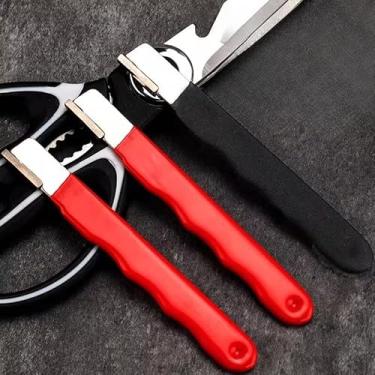 Imagem de 2 peças de amolador de facas portátil pedra de moagem rápida de liga de aço para machado, tesoura de cozinha, ferramentas de jardim (2 peças) - vermelho)