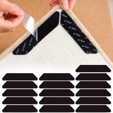 Imagem de Pacote com 16 projetado para pisos e azulejos de madeira, fita de carpete dupla face e reutilizável com almofadas antiderrapantes que evitam deslizamento, ondulação e amontoamento
