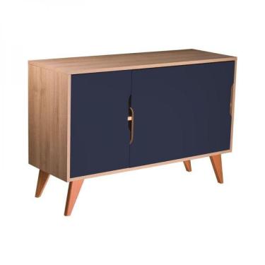 Imagem de Buffet Aparador Com 3 Portas Murano Carvalho E Azul Marinho