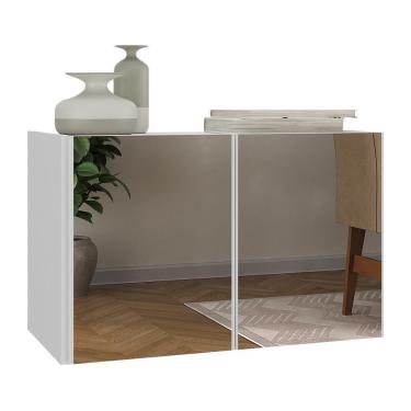 Imagem de Aparador Buffet Suspenso Com Espelhos 2 Portas Multimóveis Mp8003 Branco Branco
