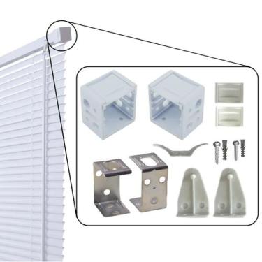 Imagem de Conjunto Instalação Para Persiana Horizontal Em Pvc Branco - Atlas