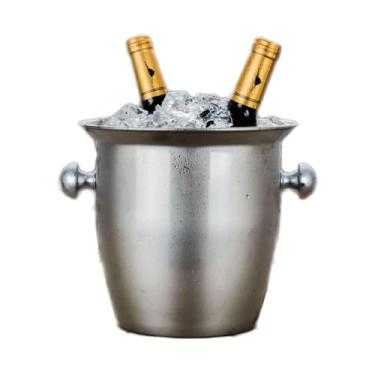 Imagem de JYXYXSCP Balde de gelo, balde de gelo de aço inoxidável grosso, balde de gelo de grande capacidade, para festa em casa bar/cerveja congelada