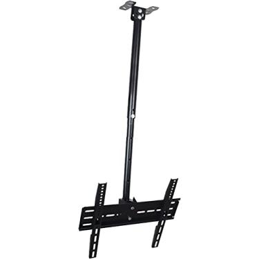 Imagem de ZHANQUAND Suporte de teto multifuncional para TV, suporte de parede para TV de teto com inclinação plana ajustável em altura, para a maioria das TVs de 66 a 55 polegadas, com braço giratório inclinado