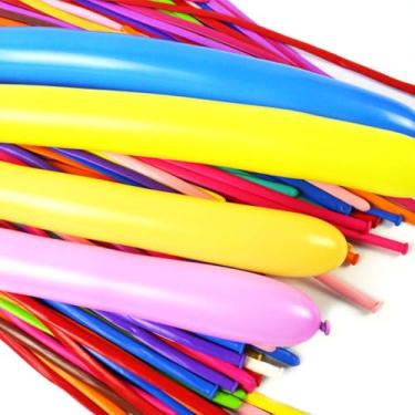 Imagem de Balão 260 Canudo 50 Unds - Bexigas Coloridas Palito - Balão de Festa Bexiga Canudos - Modelagem Fácil