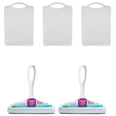 Imagem de Kit 2 Rodo de pia Branco e 3 Tábua de corte Branco