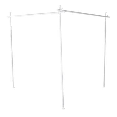 Imagem de Asixxsix Haste de Cortina Divisória de Quarto, Sem Haste de Tensão de Perfuração para Separação de Ambientes Aço Carbono Resistente 30KG Capacidade 77 a 177cm Largura Ajustável (Branco fosco)