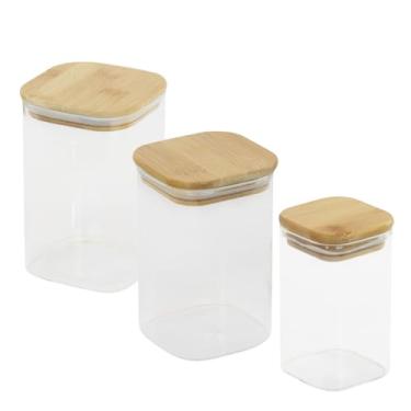 Imagem de EcoGlass Seal – Kit 3 Potes Herméticos Quadrados de Vidro Borossilicato (250ml, 550ml e 1100ml)