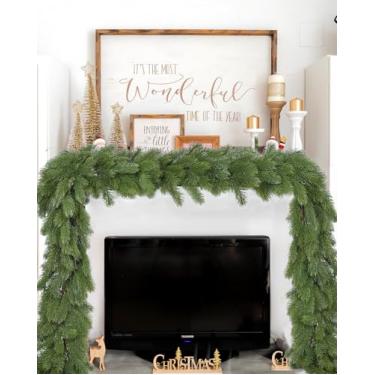 Imagem de DearHouse Guirlanda de Natal artificial de pinheiro de 1,8 m para o feriado, lareira, corredor de mesa, decoração de peça central (verde)