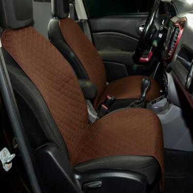 Imagem de Kit 2 Peças Protetor de Banco Veicular Dianteiro Impermeável Universal (Marrom)