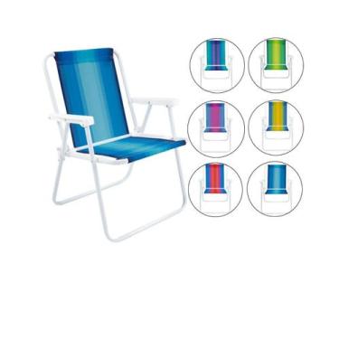 Imagem de Cadeira de praia branca alta sortida mor