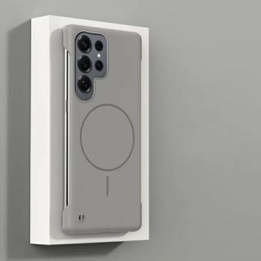 Imagem de Capas magnéticas para celular Samsung Galaxy S25 S24 S23 S22 Ultra Plus S25 (para Galaxy S25 Edge/Cinza Titânio)