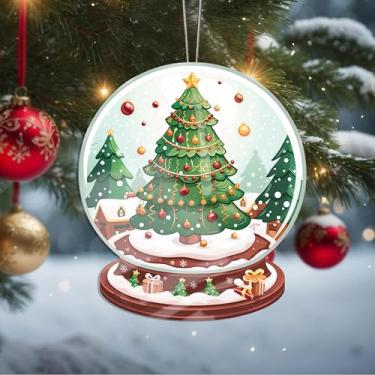 Imagem de Enfeites de Natal, árvore de cristal, enfeites de árvore de Natal feitos à mão, decoração de carro e casa - presentes de Natal, decoração de artesanato em acrílico, ideias de troca de presentes para