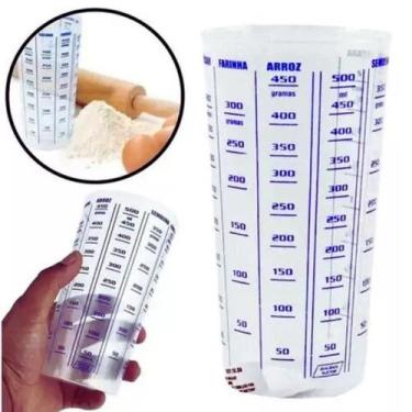 Imagem de Copo Medidor 500ml Plastico Cristal - dosador plastico medida xicara -