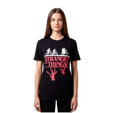 Imagem de Camiseta Stranger Things Adulto - Glev.Conceito, M, Preto