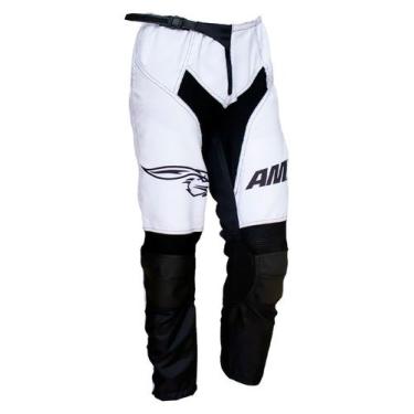 Imagem de Calça Amx Prime One Branco Preto Trilha Motocross, 50