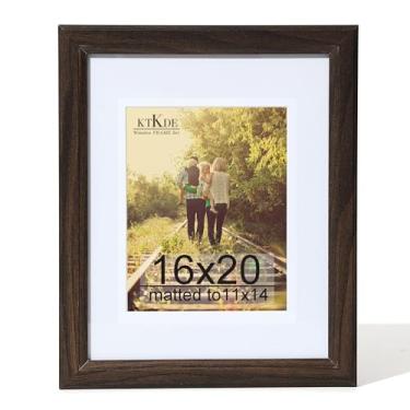 Imagem de KTKDE Moldura de vidro real de 40,6 x 50,8 cm, moldura para pôster, 28 x 35 cm com tapete ou 40 x 50 cm sem tapete, moldura composta de madeira de estilo moderno, moldura de parede de galeria