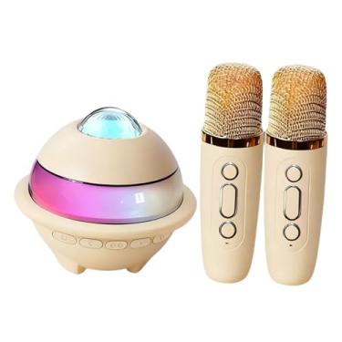 Imagem de Ysyqkn Mini Caixa de Som para Karaokê, Máquina de Karaokê Recarregável e Portátil para Casa, Branco