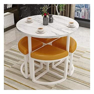 Imagem de Escritório negócios hotel lobby conjunto de mesa de jantar, combinação de mesa e cadeira restaurante área de recepção sala de negociação chá salão escritório bar café espaço de couro (cor: laranja