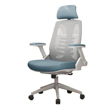 Imagem de CFGH6FDF Cadeira de trabalho cadeira ergonômica suporte lombar cadeira de escritório confortável cadeira giratória computador para estudo em casa, escritório, escrita, cadeiras de mesa (azul)
