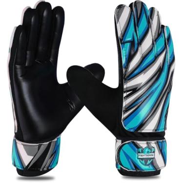 Imagem de FIGHTSENSE Luvas de goleiro de futebol para crianças, meninos, luvas de goleiro de futebol, palma de látex de 5 mm, respiráveis, aderência forte antiderrapante, proteção de pulso dupla (azul, tamanho