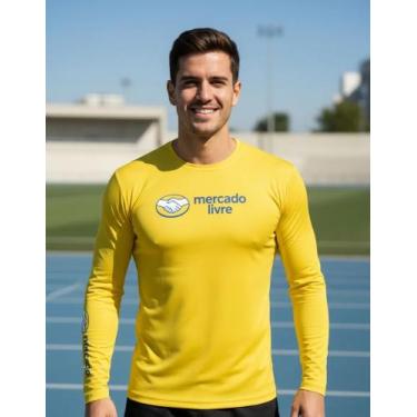 Imagem de Camiseta Masculina Manga Longa Aplicativos Dry Fit Proteção UV50 - Eve
