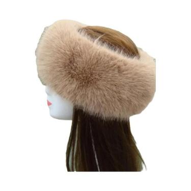 Imagem de Faixa De Cabelo Feminina De Inverno Quente Com Pelúcia Sintética, Ajus