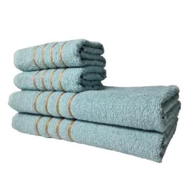 Imagem de Jogo De Toalha 2 Banho 2 Rosto 4pçs Luxo Dubai Verde - TOALHAS SHOW