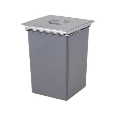 Imagem de Lixeira Quadrada de Sobrepor Em Aço Inox Escovado 10 litros Franke