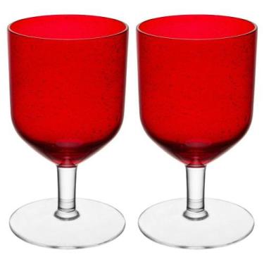 Imagem de 2 Taças Boreal 400ml Vermelho Vidro - Wolff