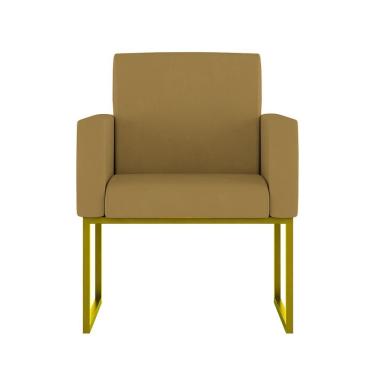 Imagem de Poltrona Decorativa Nina Para Sala De Estar Suede Encosto Confortável Capuccino Balaqui Decor