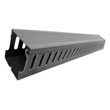Imagem de Canaleta Cinza Perfurada 80mm X 80mm 1 Metro - HS Automação
