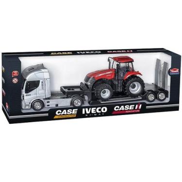 Imagem de Caminhao HI-WAY Plataforma Trator Magnum Case Cinza Usual Brinquedos 4