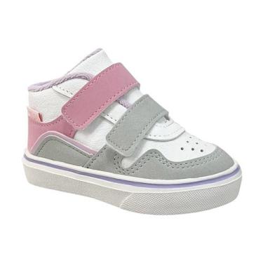 Imagem de Tênis Klin Freestyle Baby Cano Alto 259074 Branco/Gelo/Rosa, Branco, G