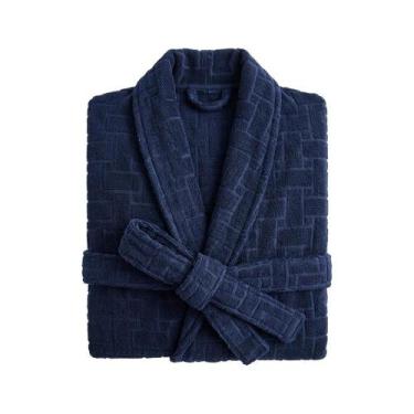 Imagem de Roupão Masculino Shelter G1 Azul Marinho Microfibra Wolff