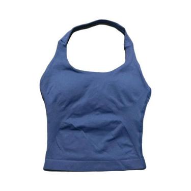 Imagem de Top Esportivo Feminino Longline Com Alças, Sem Costura, Franzido, Cost