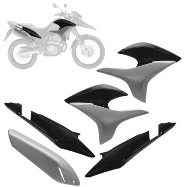 Imagem de Kit Carenagem 4 Peças Cromo Forte Moto Honda XRE 300 2010 a 2012 Subst