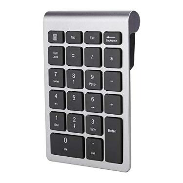 Imagem de Teclado numérico sem fio, mini teclado numérico com 22 teclas com receptor USB 2,4G para laptop/PC/desktop (cinza ferro)